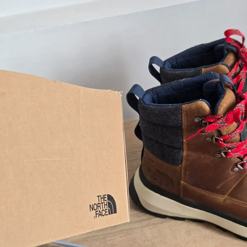 THE NORTH FACE Men's Sz 8.5 / 41 Bergen‎ Brown Leather Waterproof Boots NEW NWOB